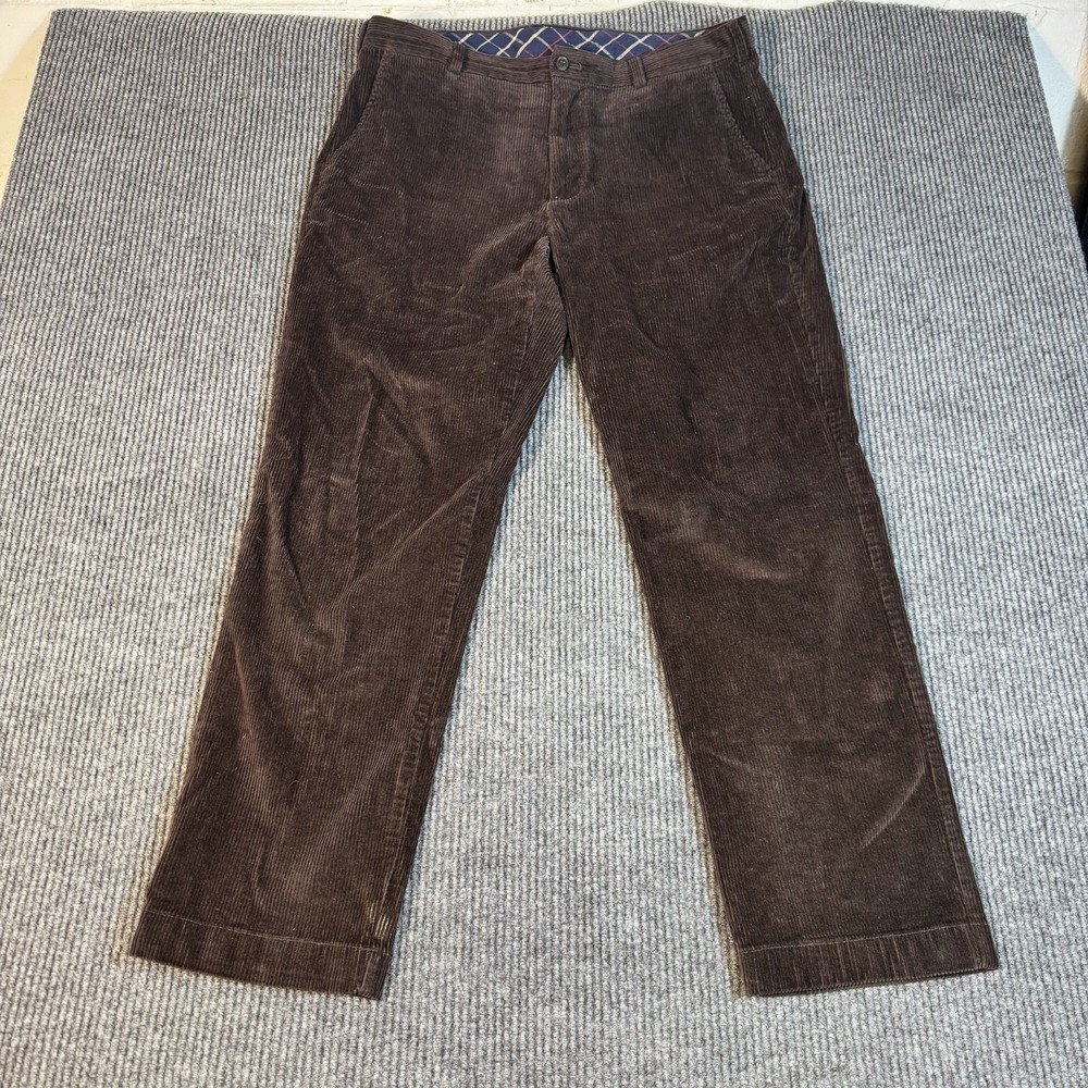 Brooks Brothers Clark Corduroy Pants Mens Size 36x32 Brown Baggy Straight Leg